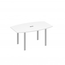 Стол 160 фигурный на металлокаркасе UNO для переговоров белый премиум / металлокаркас серый А4 С1 111 БП