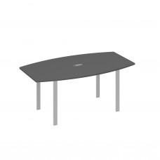 Стол фигурный 180 с металлокаркасом UNO антрацит премиум / металлокаркас серый А4 С1 112 АР