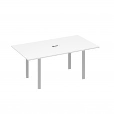 Стол 180 на металлокаркасе UNO для переговоров белый премиум / металлокаркас серый А4 С1 122 БП
