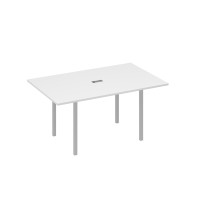 Стол для переговоров 160 прямой на каркасе DUE белый премиум / металлокаркас серый А4 С2 121 БП