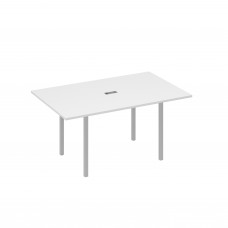 Стол для переговоров 160 прямой на каркасе DUE белый премиум / металлокаркас серый А4 С2 121 БП