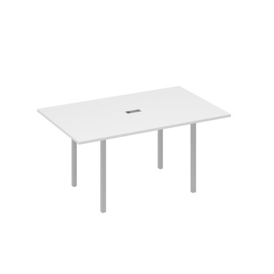 Стол для переговоров 160 прямой на каркасе DUE белый премиум / металлокаркас серый А4 С2 121 БП
