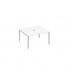 Стол переговорный 140 на металлокаркасе DUE белый премиум / металлокаркас серый А4 С2 132 БП