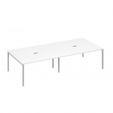 Стол для переговоров 320x144 опоры DUE белый премиум / металлокаркас серый А4 С2 136-2 БП