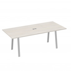 Стол 220 на каркасе TRE для переговоров дуб / металлокаркас серый А4 С3 124 ДШ