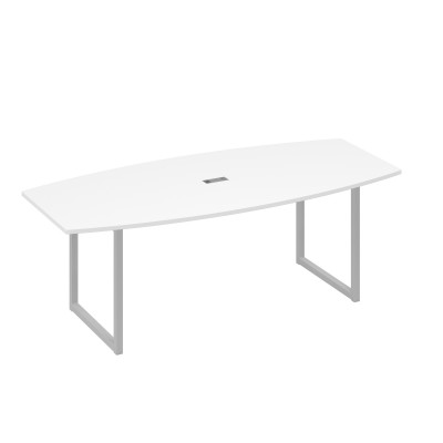 Переговорный стол 220 на каркасе QUATTRO белый премиум / металлокаркас серый А4 С4 114 БП