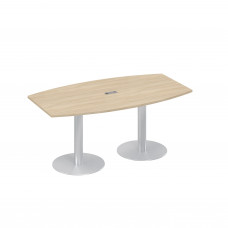 Стол 180x100 фигурный на опорах-колоннах переговорный дуб скандинавский А4 ХР 112 ДК