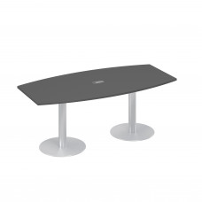 Стол 200x100 на колоннах фигурный для переговоров антрацит премиум А4 ХР 113 АР