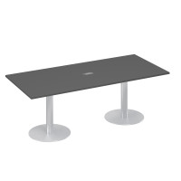 Стол для переговоров 220 на колоннах с дисками антрацит премиум А4 ХР 124 АР