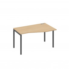 Стол на металлокаркасе DUE правый "Техно" эргономичный натуральный дуб / металлокаркас антрацит А4 А2 064 НД