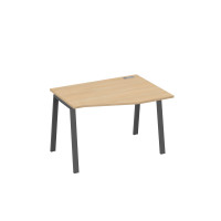 Стол правый "Техно" эргономичный на металлокаркасе TRE натуральный дуб / металлокаркас антрацит А4 А3 062 НД