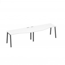 Рабочая станция столы Техно на металлокаркасе UNO (2х160) белый премиум / металлокаркас антрацит А4 А1 065-2 БП