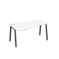 Стол эргономичный левый "Техно" на металлокаркасе TRE белый премиум / металлокаркас антрацит А4 А3 065 БП
