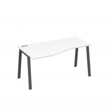 Стол эргономичный левый "Техно" на металлокаркасе TRE белый премиум / металлокаркас антрацит А4 А3 065 БП
