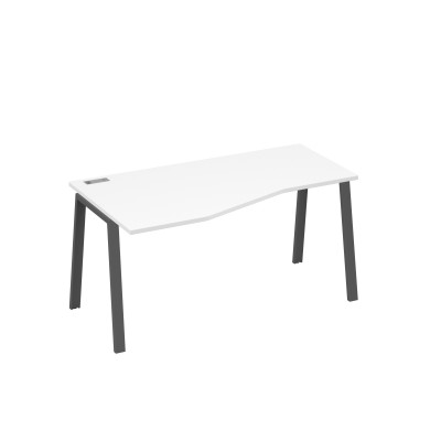 Стол эргономичный левый "Техно" на металлокаркасе TRE белый премиум / металлокаркас антрацит А4 А3 065 БП