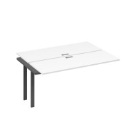 Секция стола станции 2х160 на опорах TRE белый премиум / металлокаркас антрацит А4 А3 172-1 БП