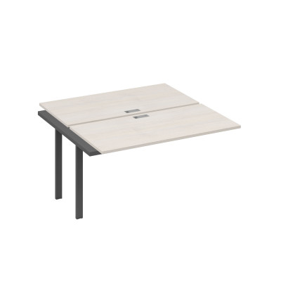 Секция стола рабочей станции на металлокаркасе TRE (2х140) дуб / металлокаркас антрацит А4 А3 174-1 ДШ