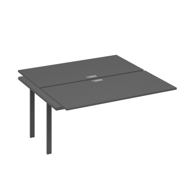Секция стола рабочей станции 2х160 с металлокаркасом UNO антрацит премиум / металлокаркас антрацит А4 А1 178-1 АР