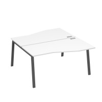 Рабочая станция (2х160) столы Техно на опорах TRE белый премиум / металлокаркас антрацит А4 А3 191 БП