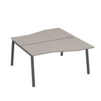 Рабочая станция (2х160) столы Техно на опорах TRE мокко премиум / металлокаркас антрацит А4 А3 191 МП