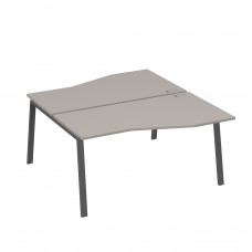 Рабочая станция (2х160) столы Техно на опорах TRE мокко премиум / металлокаркас антрацит А4 А3 191 МП