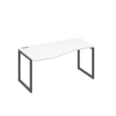 Стол эргономичный левый "Техно" на металлокаркасе QUATTRO белый премиум / металлокаркас антрацит А4 А4 065 БП