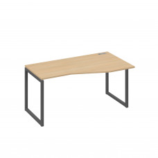 Стол на металлокаркасе QUATTRO эргономичный правый "Техно" натуральный дуб / металлокаркас антрацит А4 А4 066 НД