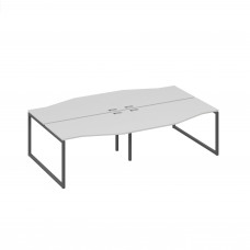 Рабочая станция столы Техно на металлокаркасе DUE (4х140) серый / металлокаркас антрацит А4 А2 190-2 СЕ