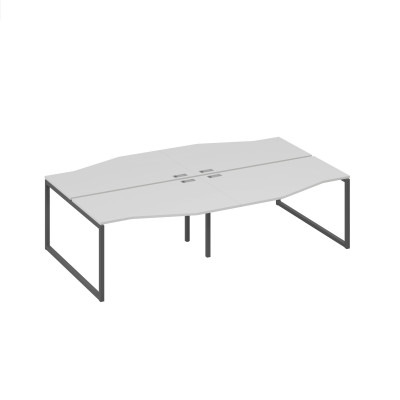 Рабочая станция столы Техно на металлокаркасе DUE (4х140) серый / металлокаркас антрацит А4 А2 190-2 СЕ