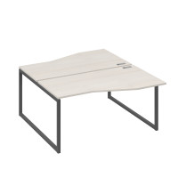 Станция каркас QUATTRO столы 2х160 Техно эргономичные дуб / металлокаркас антрацит А4 А4 191 ДШ