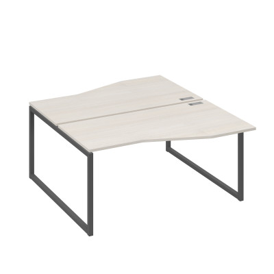 Станция каркас QUATTRO столы 2х160 Техно эргономичные дуб / металлокаркас антрацит А4 А4 191 ДШ