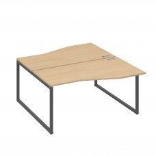 Станция каркас QUATTRO столы 2х160 Техно эргономичные натуральный дуб / металлокаркас антрацит А4 А4 191 НД