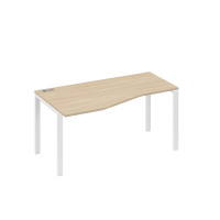 Стол эргономичный левый "Техно" на металлокаркасе UNO дуб скандинавский / металлокаркас белый А4 Б1 065 ДК