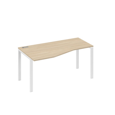 Стол эргономичный левый "Техно" на металлокаркасе UNO дуб скандинавский / металлокаркас белый А4 Б1 065 ДК