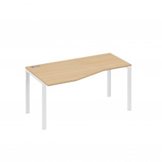 Стол эргономичный левый "Техно" на металлокаркасе UNO натуральный дуб / металлокаркас белый А4 Б1 065 НД