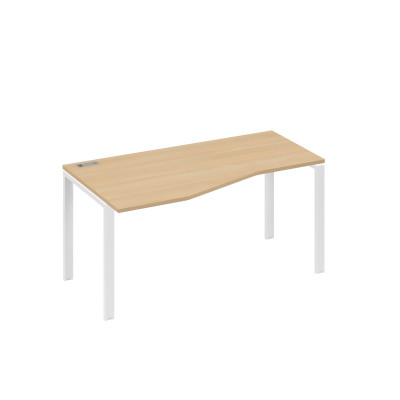 Стол эргономичный левый "Техно" на металлокаркасе UNO натуральный дуб / металлокаркас белый А4 Б1 065 НД