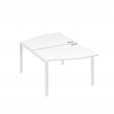 Рабочая станция столы Техно на металлокаркасе UNO (2х120) белый премиум / металлокаркас белый А4 Б1 189 БП