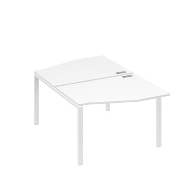 Рабочая станция столы Техно на металлокаркасе UNO (2х120) белый премиум / металлокаркас белый А4 Б1 189 БП