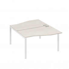 Рабочая станция каркас UNO столы (2х140) Техно дуб / металлокаркас белый А4 Б1 190 ДШ