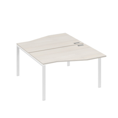 Рабочая станция каркас UNO столы (2х140) Техно дуб / металлокаркас белый А4 Б1 190 ДШ