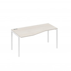 Стол эргономичный левый "Техно" на металлокаркасе DUE дуб / металлокаркас белый А4 Б2 065 ДШ