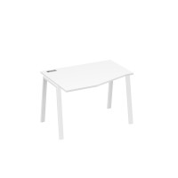 Стол "Техно" эргономичный на металлокаркасе TRE левый белый премиум / металлокаркас белый А4 Б3 061 БП