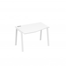 Стол "Техно" эргономичный на металлокаркасе TRE левый белый премиум / металлокаркас белый А4 Б3 061 БП