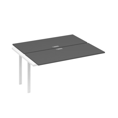 Секция стола 2х160 рабочей станции на каркасе UNO антрацит премиум / металлокаркас белый А4 Б1 175-1 АР
