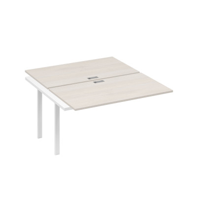 Секция на каркасе TRE стола рабочей станции 2х140 дуб / металлокаркас белый А4 Б3 177-1 ДШ