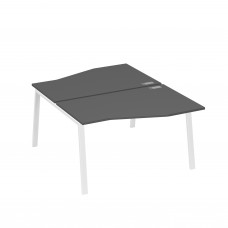 Рабочая станция столы Техно (2х140) каркас TRE антрацит премиум / металлокаркас белый А4 Б3 190 АР