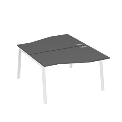Рабочая станция столы Техно (2х140) каркас TRE антрацит премиум / металлокаркас белый А4 Б3 190 АР