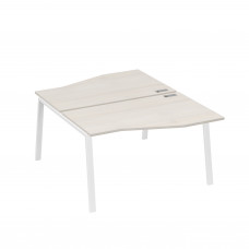 Рабочая станция столы Техно (2х140) каркас TRE дуб / металлокаркас белый А4 Б3 190 ДШ