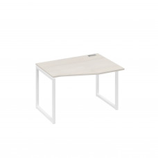 Стол на металлокаркасе QUATTRO "Техно" эргономичный правый дуб / металлокаркас белый А4 Б4 062 ДШ
