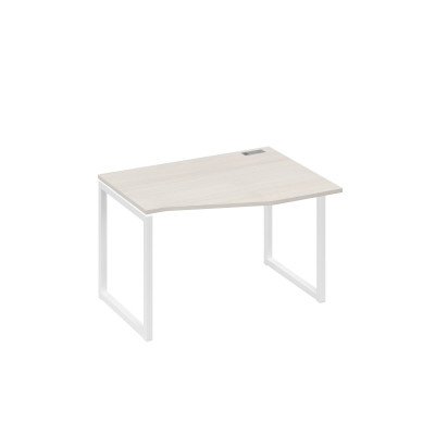 Стол на металлокаркасе QUATTRO "Техно" эргономичный правый дуб / металлокаркас белый А4 Б4 062 ДШ